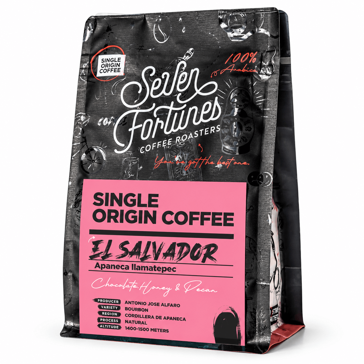 Seven Fortunes El Salvador Las Brisas Single Origin Specialty Coffee Beans 500g