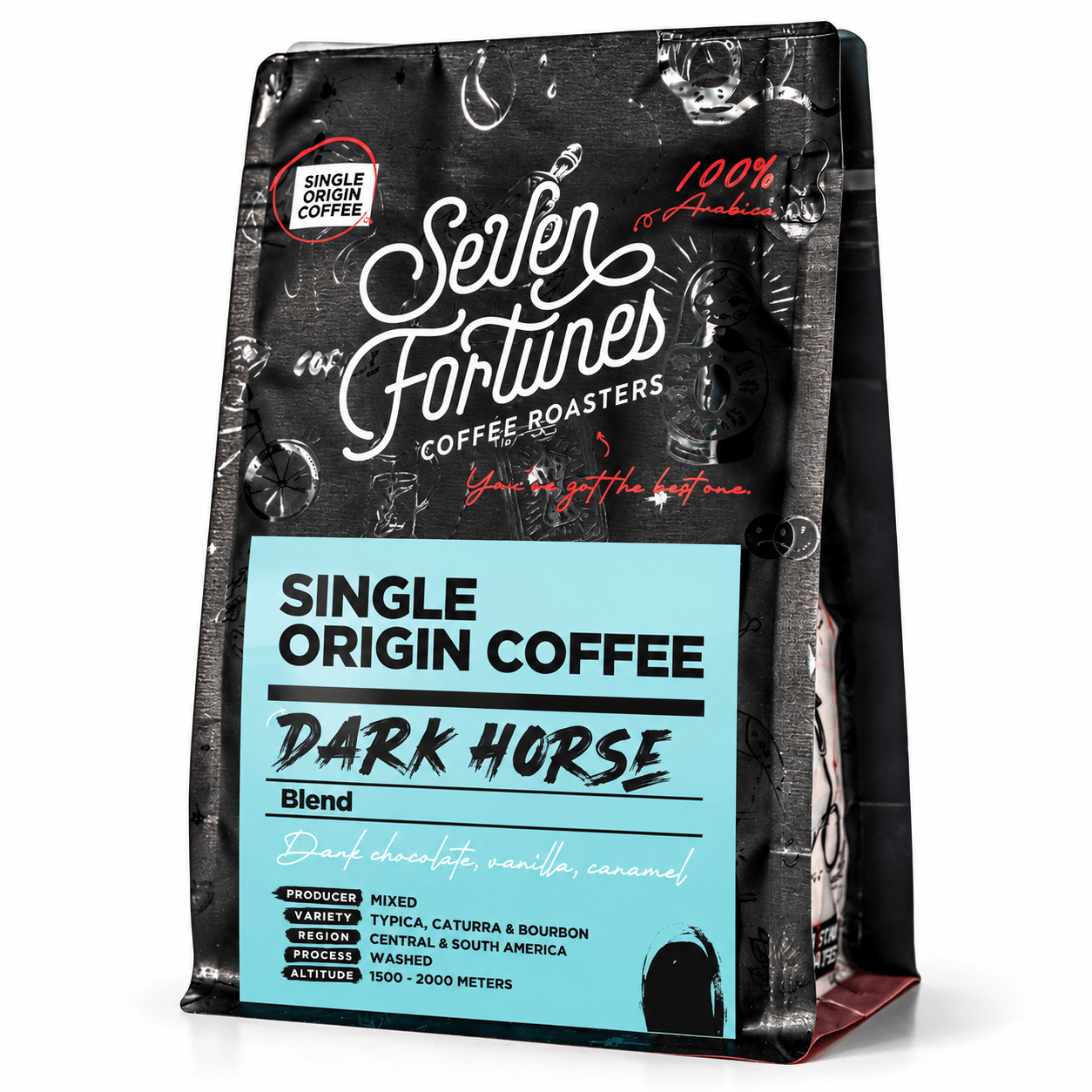 Seven Fortunes Dark Horse Blend Specialty Coffee Beans 250g