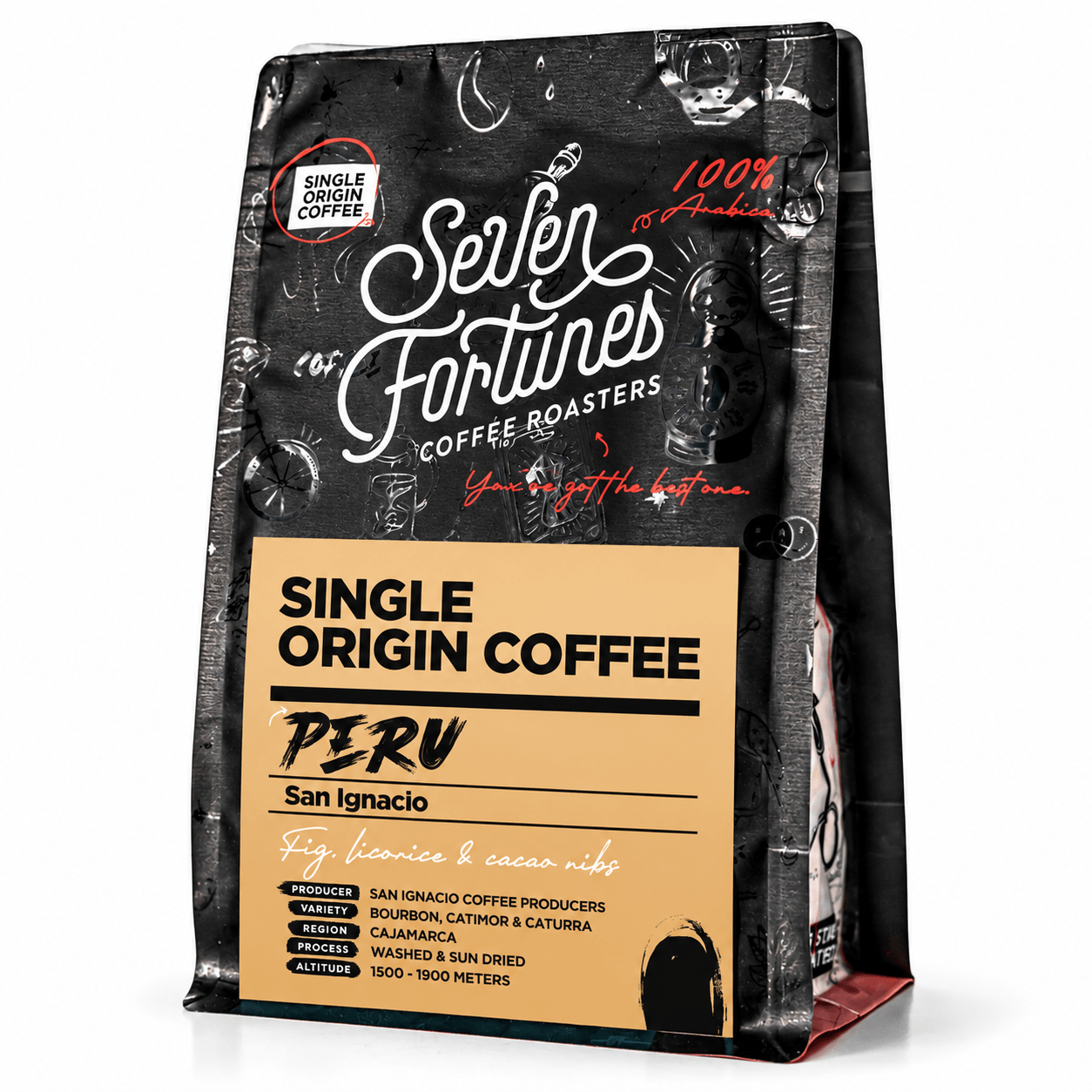 Seven Fortunes Peru San Ignacio Single Origin Specialty Coffee Beans 500g