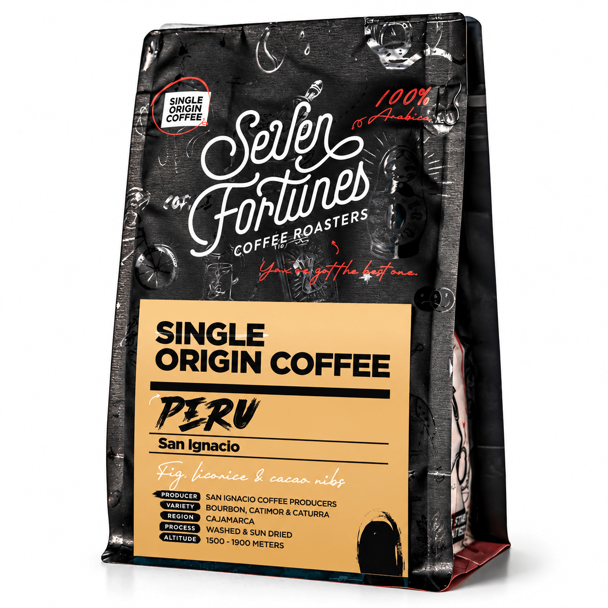 Seven Fortunes Peru San Ignacio Single Origin Specialty Coffee Beans 250g