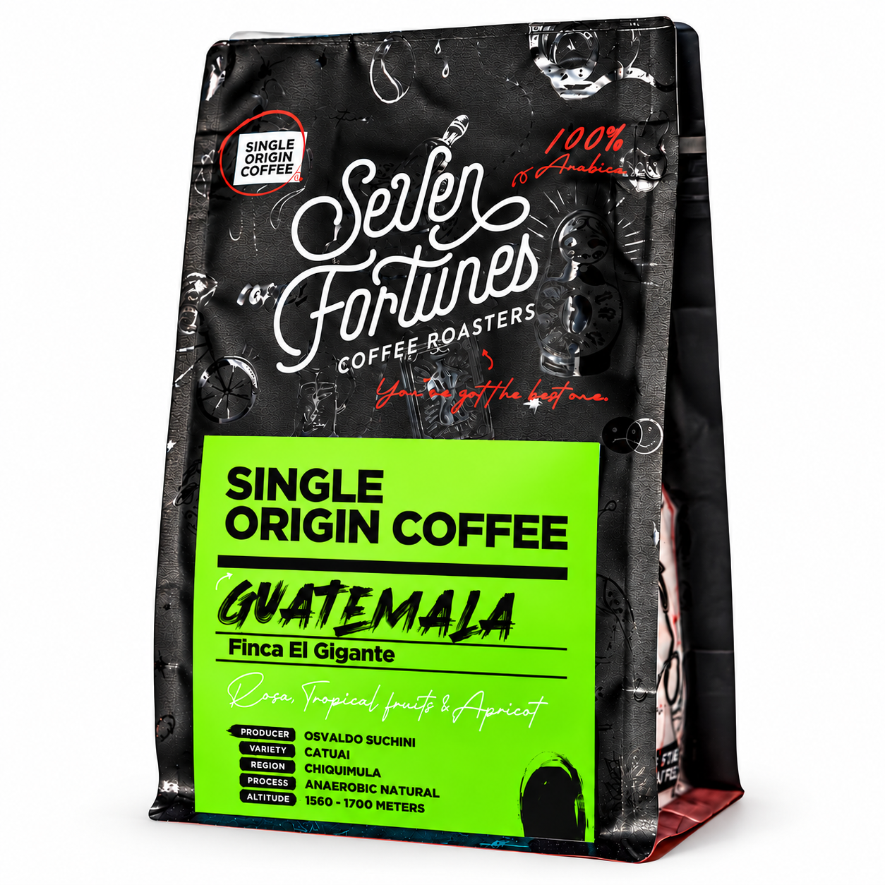 Seven Fortunes Guatemala Finca El Gigante Anaerobic Natural Specialty Coffee Beans 250g