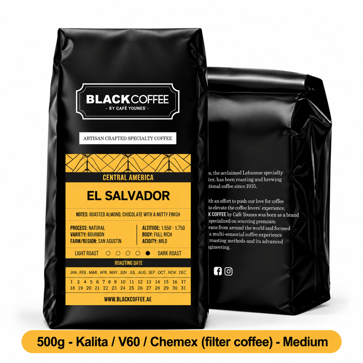 500g  Filter Grind (KalitaV60Chemex)  Medium Roast
