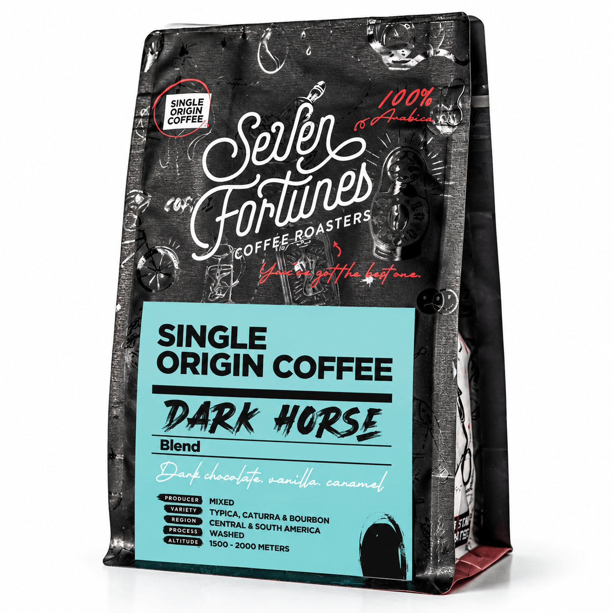 Seven Fortunes Dark Horse Blend Specialty Coffee Beans 500g